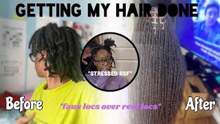 VLOG Getting Hair Done Faux Locs Over Real Locs