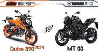 All new Ktm duke 390 2024 vs Yamaha mt 03  Comparison  Mileage  Top Speed  Price  Bike Informer