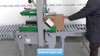 Line with box holder taping machine and roller conveyor - Ferplast