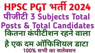 HPSC PGT भर्ती 2024PGT 3 Subjects Total Posts & Total Candidates कंपीटीशन @Neweducationguide