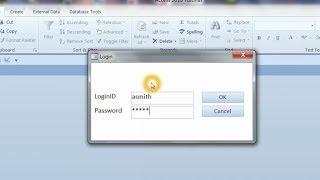 Create Login Form Access Database Part 1