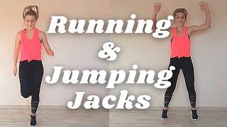 HIIT CARDIO WORKOUT  RUNNING & JUMPING JACKS  Indoor Cardio Workout