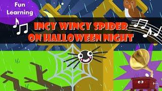 Songs for Kids  Incy Wincy Spider on Halloween Night  Fun Singing  Cartoons