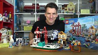 Das Schiff schwimmt nicht es gibt keinen LKW aber einen Strand am Containerhafen LEGO® City 60422