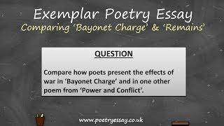 GCSE Grade 9 Poetry Essay – Comparing ‘Bayonet Charge’ with ‘Remains’ AQA 2017