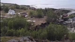 Houses floating on water NATURAL DISASTER