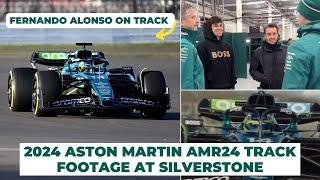 Fernando Alonso drives new Aston Martin AMR24 in Silverstone for 1st time  Driving Footage