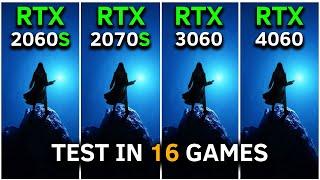 RTX 2060 SUPER vs RTX 2070 SUPER vs RTX 3060 vs RTX 4060  Test In 16 Games at 1080p  2024