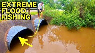 INSANE FISHING during URBAN FLASH FLOODING