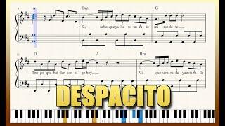 Despacito - Piano Tutorial + Free Sheet Music with lyrics - Luis Fonsi  George Vidal