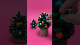 Pinecone Trees Christmas Craft #shorts