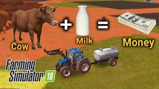 Farming simulator 18 gameplay Buy Cow Sell milk money