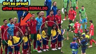 Little fan so proud when she met Ronaldo Goncalo tackled by security guard as fans invade pitch