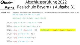 Abschlussprüfung Mathe 2022 Realschule Bayern Gruppe 1  Aufgabe B1 vorgerechnet  ObachtMathe