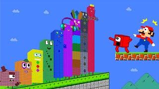 Mario and Numberblocks 1 vs the Giant Biggest Zombie Numberblocks Maze  Game Animation