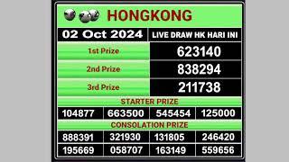 Hongkong Live draw result 02.10.2024  Live Draw HK