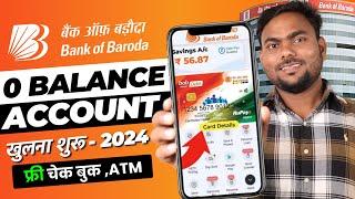 Bank of baroda online account opening 2024  BOB Zero Balance Account  बैंक ऑफ़ बड़ौदा video KYC