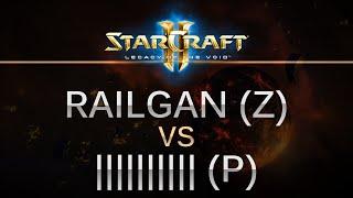 StarCraft 2 - LOTV -  P v Railgan Z on New Gettysburg