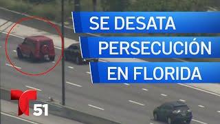 Se desata persecución a alta velocidad en Florida