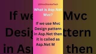 What is Asp.Net MVC in .Net? @ShivaShankarTech #dotnet #csharp #technology #developers #programming