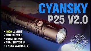 CyanSky P25 V2.0 Full Review - Boost Driver XHP70.3 flashlight with sustained output