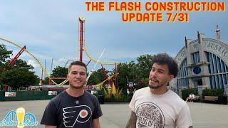 The Flash at Six Flags Great Adventure Construction Update 7312024