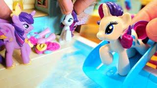 MY LITTLE PONY CAMPING TRIP in CAMPER VAN and POOL PARTY  MLP toy video  Mommy Etc