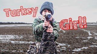 10 Year Old Girl - 1st TURKEY Hunt Manitoba #turkeyhunting