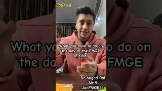 What you have to do on the day of FMGE EXAM #fmge #neetpg #mbbs #relatable #shorts