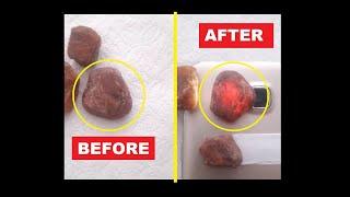 Raw Ruby Stone  Before and After  Rough Gemstones #shorts