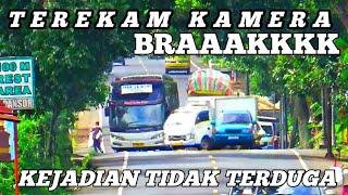 BRAK️Terekam jelas laka bus primajasa di jalur tengkorak penumpang kaget