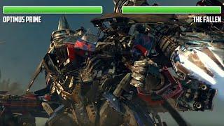 Optimus Prime vs. The Fallen and Megatron WITH HEALTHBARS  Final Battle  HD  Transformers RotF