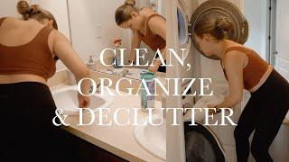 CLEAN ORGANIZE & DECLUTTER WITH ME  bathroom kitchen and laundry organization