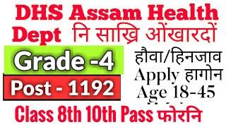 DHS Grade-3 Result and Grade-4 Recruitment 1192 Vacancies VIII Pass 2022 Bodo Job Info