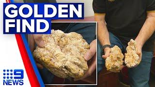 The wife is going to be happy $240k gold nugget found﻿ in Victoria  9 News Australia