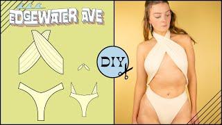 DIY Halter Wrap One Piece Swimsuit  Violet One Piece  Edgewater Avenue