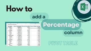 Excel Pivot Table How To Add a Percentage Column