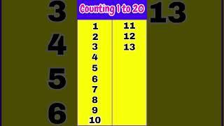 Learn Counting Numbers 1 to 20  Count to 20 #shorts  #numbers #counting