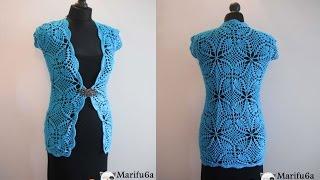 How to crochet cardigan jacket chaleco by marifu6a