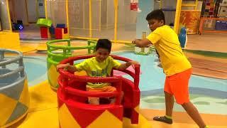 Troy and Izaak show safety rules at the playground