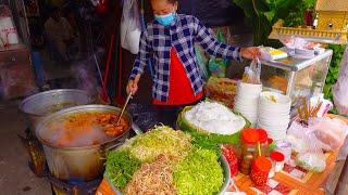 100 Bowls Finished in 4 Hours? Popular Vietnamese Noodles in Chbar Ampov - Cambodian Street Food