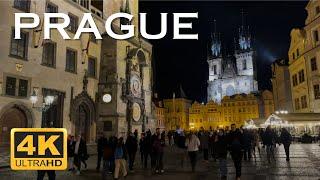 Prague Czech Republic  - Amazing Night Atmosphere 4k Walkthrough Old Town  20 April 2024