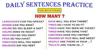 HOW MANY ?  Daily Sentences Practice