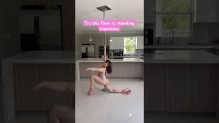 Pole dance transition  from the floor to standing transition #polefitness #poledance #shorts #pole
