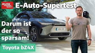 Toyota bZ4X Darum ist er so sparsam E-Auto Supertest mit Alex Bloch  auto motor und sport