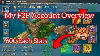 My F2P Account Overview 600% Mixed  800%+ Blast Stats  Lords Mobile