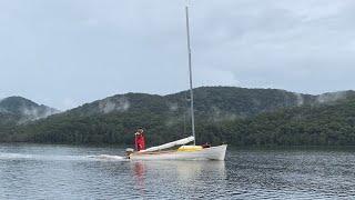 Dinghy cruising Myall lake in the rain