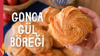 Şekli Şahane Gonca Gül Börek Tarifi  Dışı Çıtır İçi Su Böreği Lezzetinde 