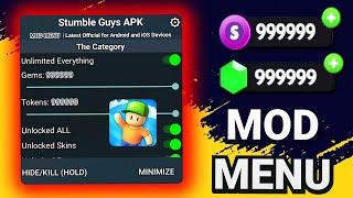 Stumble Guys Mod MENU APK 2024 Unlocked Skins Emotes Unlimited Gems & All Features