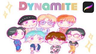 SKETCH WITH ME + Chill   How to Draw CHIBI Characters on iPad with PROCREATE- BTS 방탄소년단 DYNAMITE